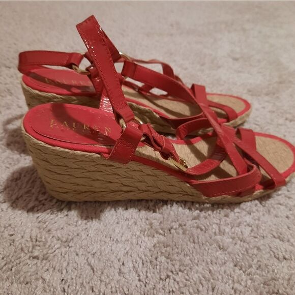 Ralph Lauren Sandal Wedge Shoe - Picture 11 of 16